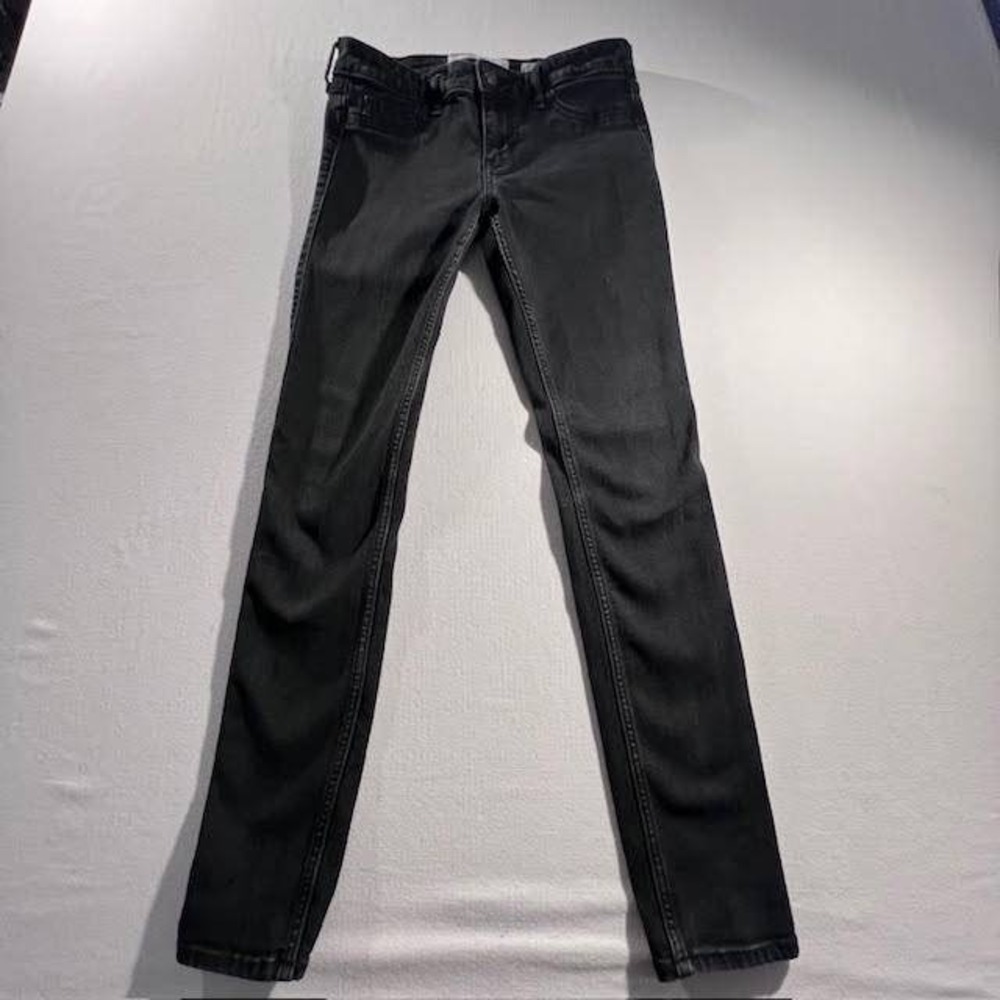 Hollister Low Rise Super Skinny Jeans Women 5R W27 L30 Faded Black Denim
